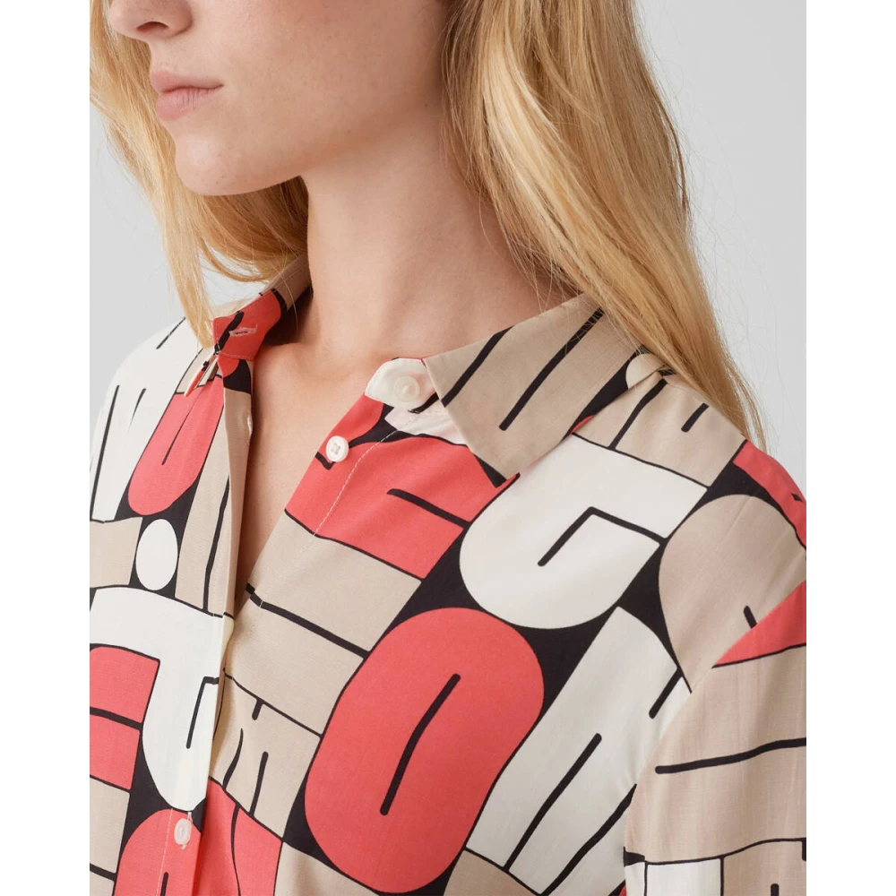Opus Lange Mouw Blouse Fumira Multicolor Dames