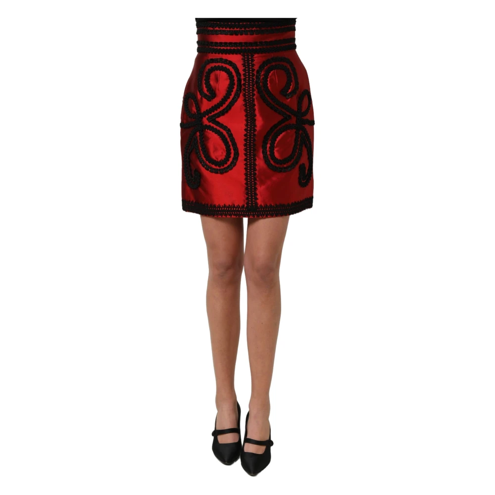 Dolce & Gabbana Short Skirts, Female, 2XS, High Waist A-Line Mini Skirt Red