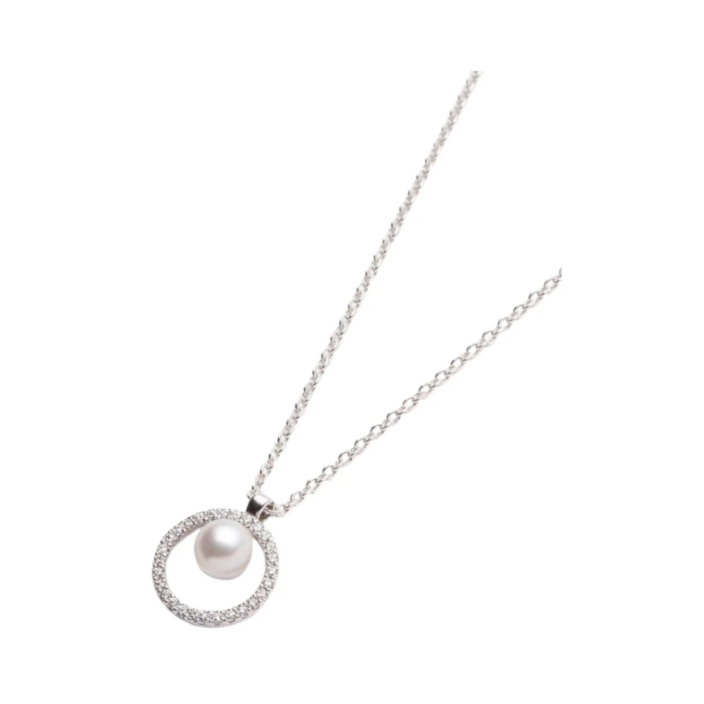 Pandora , Necklaces, Female, White, 145 Cm, Necklace With Cultured Freshwater Pearl And Pavé - Image 4