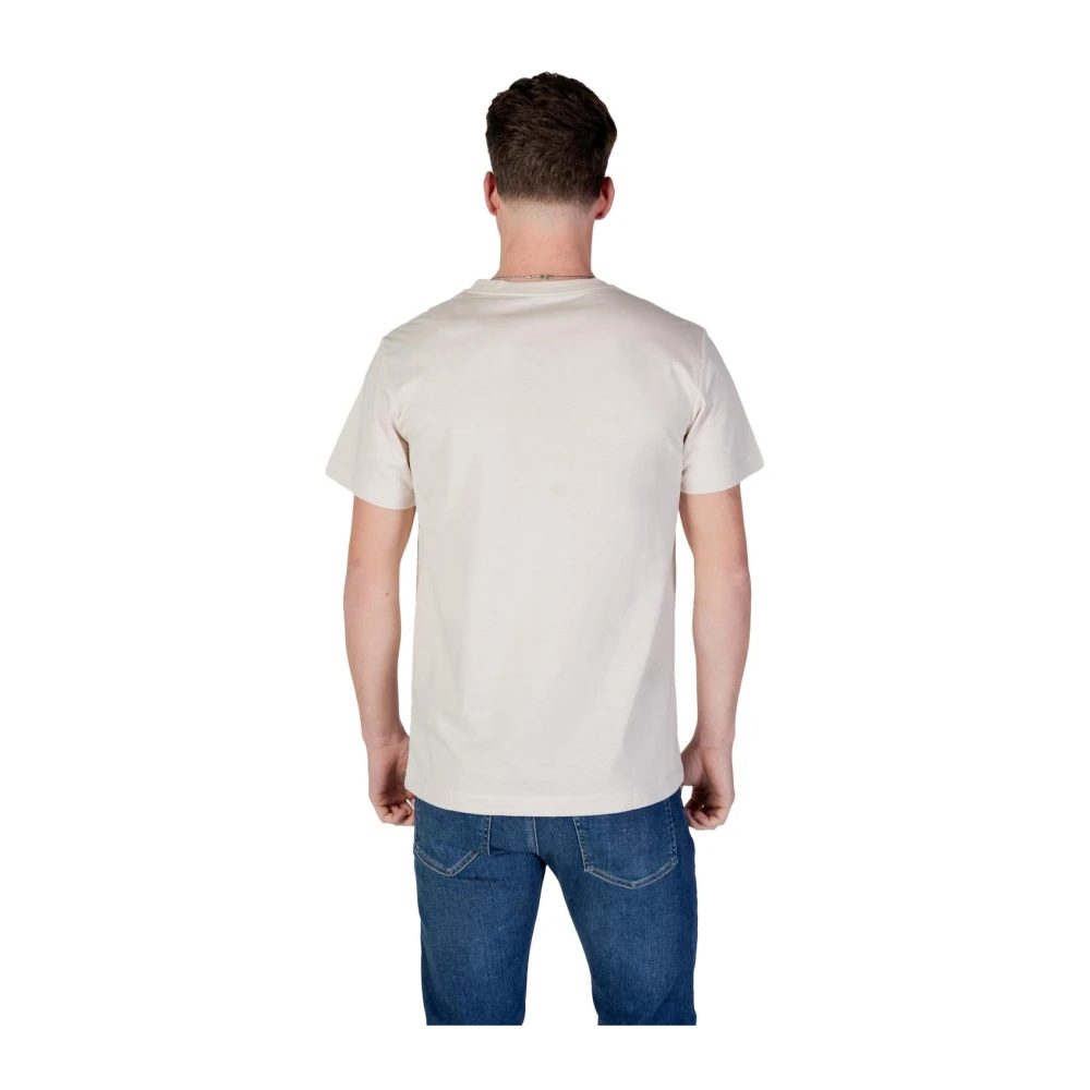 Calvin Klein Jeans Beige Print Katoenen T-shirt Ronde Hals Beige Heren