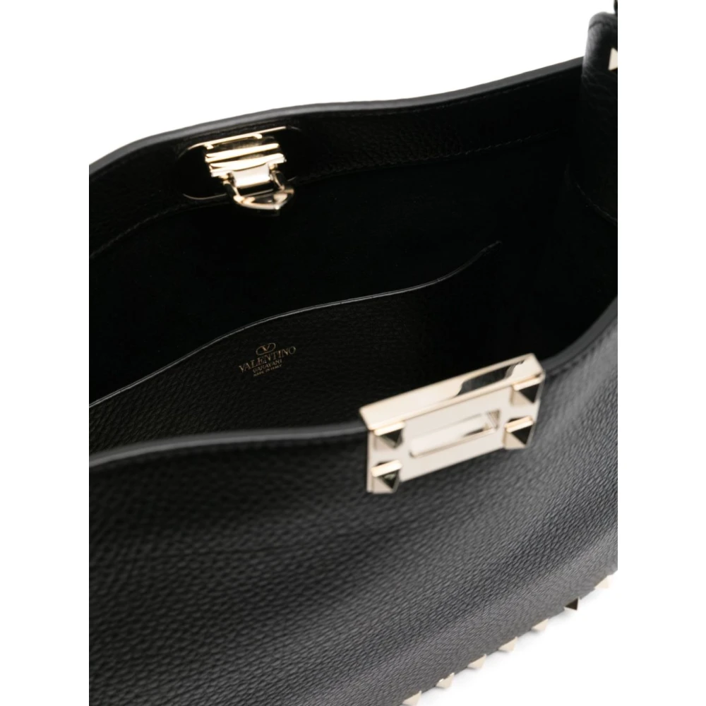 Valentino Garavani Zwarte Rockstud Hobo Tas Black Dames