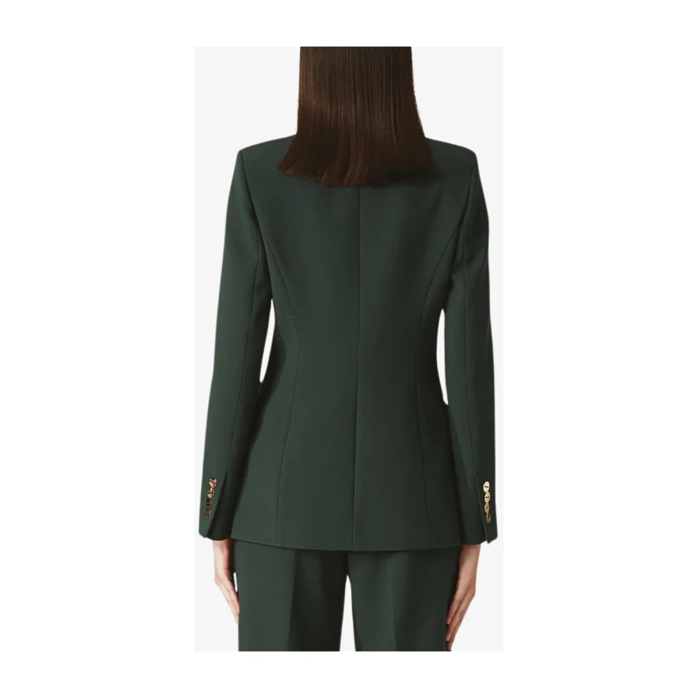 Nenette Double-breasted jasje in dubbele crêpe Green Dames
