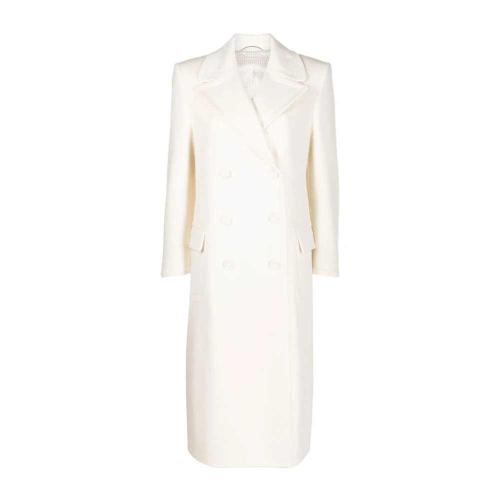 Ermanno Scervino Witte Wol-Kasjmiermix Dubbel-Borstjas White Dames