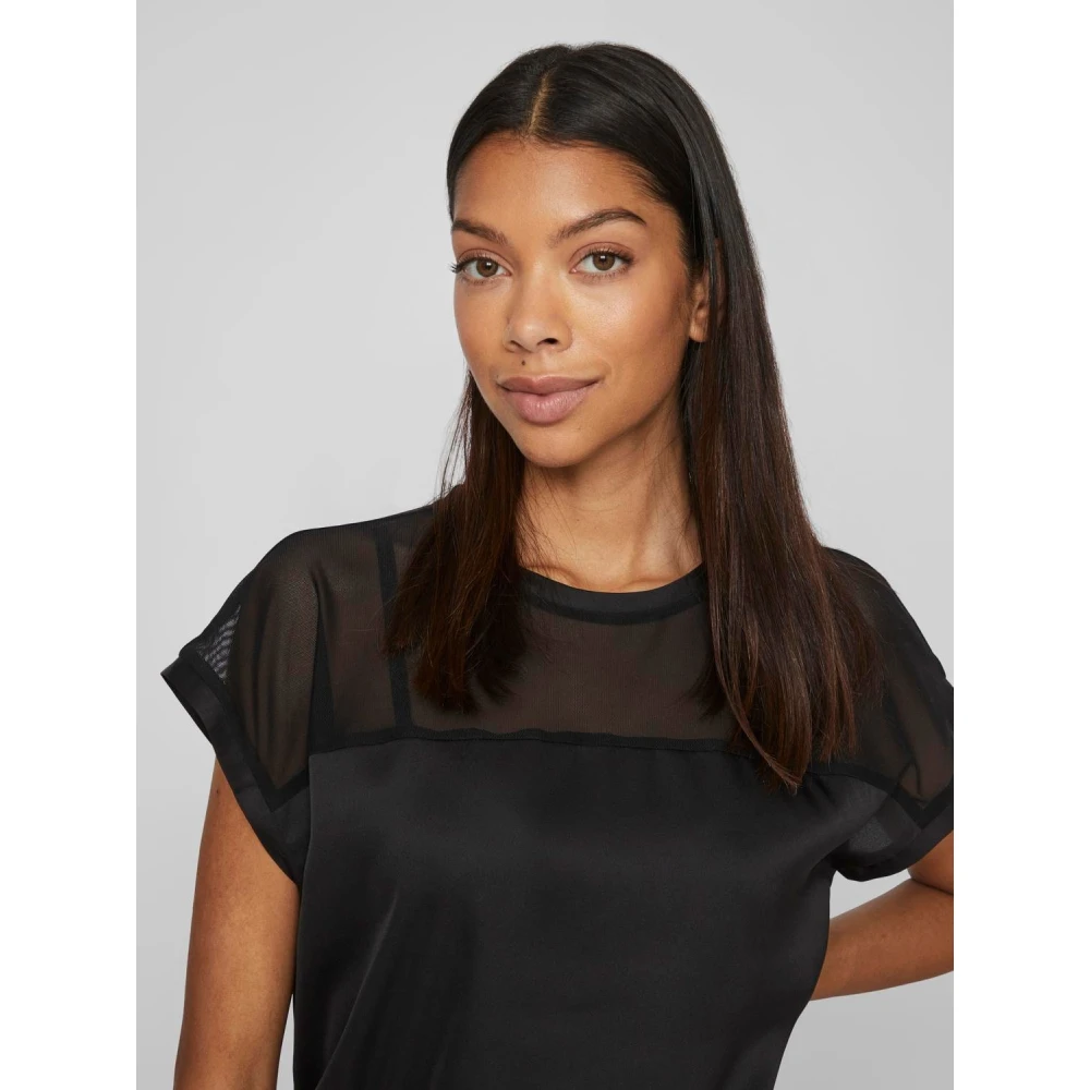 Vila Dames Ronde Hals T-Shirt Black Dames