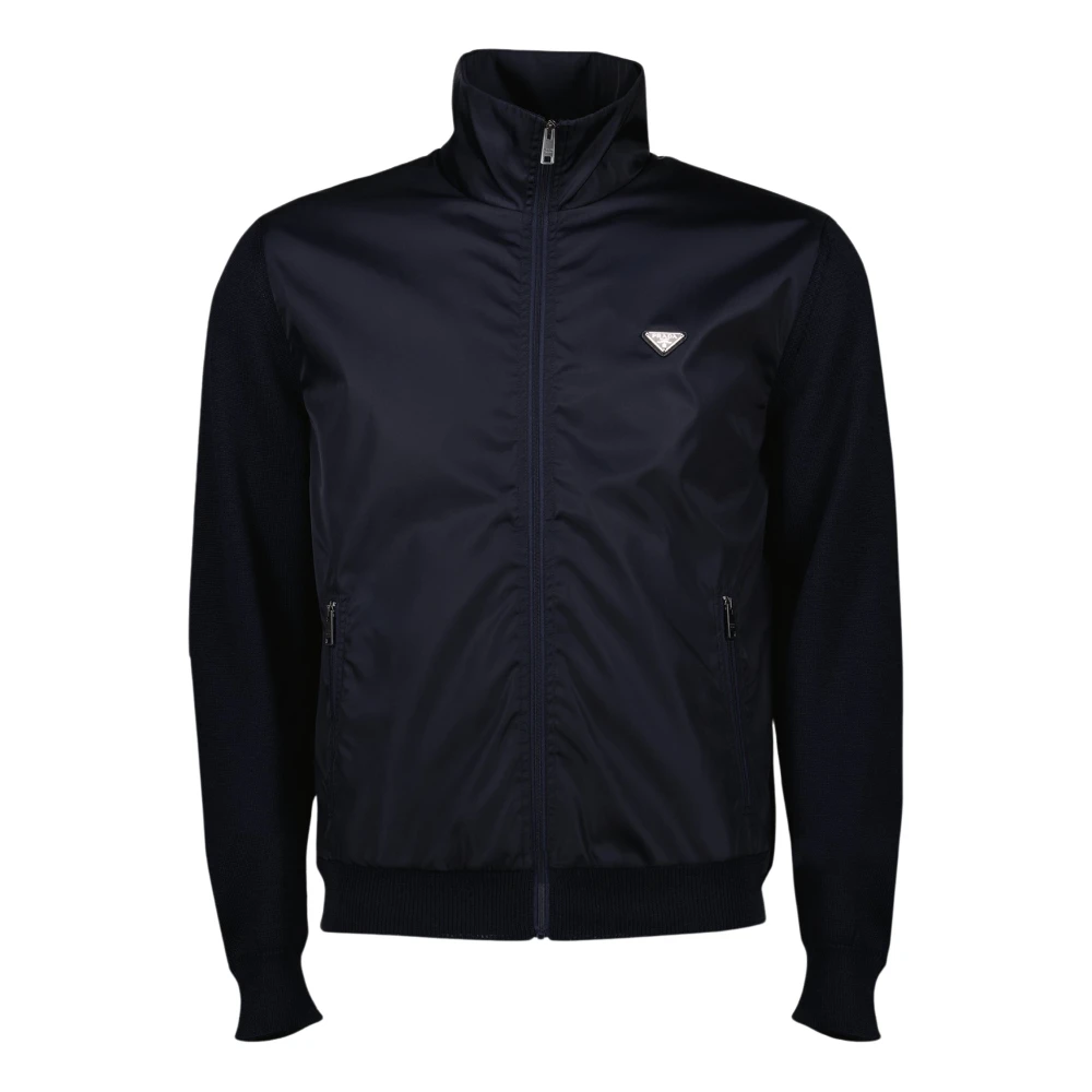 Prada Blue Navy Bicolor Jacket- Fall-Winter 2025 Collection - Male - Light Jackets - M - Jackets