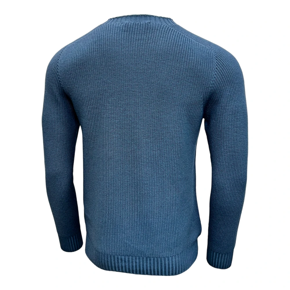 Gran Sasso Rainwool Denimblauwe Trui Blue Heren