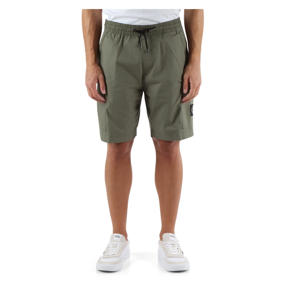 Calvin Klein Jeans Cargo Stretch Bomull Bermuda Shorts Green, Herr