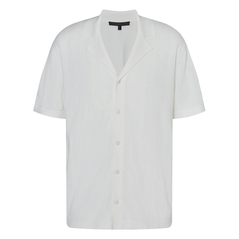Drykorn Heren Katoenen Gebreid Overhemd in Wit White Heren