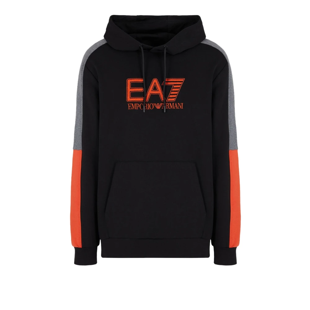 Emporio Armani EA7 Zwarte hoodie sweatshirt voor mannen Black Heren