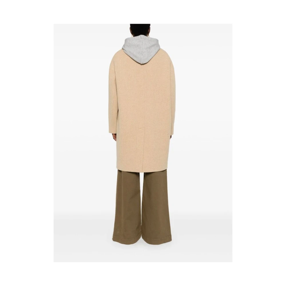 Isabel Marant Étoile Beige Wolmix Herringbone Jas Brown Dames