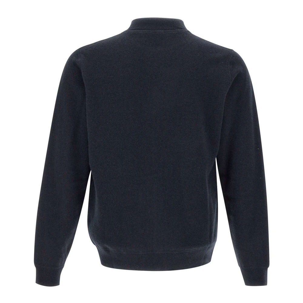 Filippo De Laurentiis Navy Blue Wol Kasjmier Trui Blue Heren
