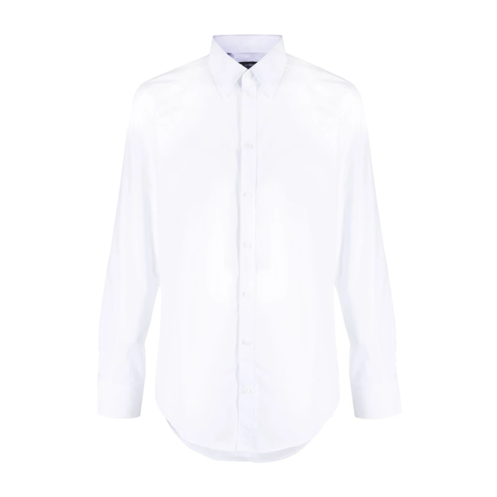 Dolce & Gabbana Witte Spread-Kraag Katoenen Overhemd White Heren