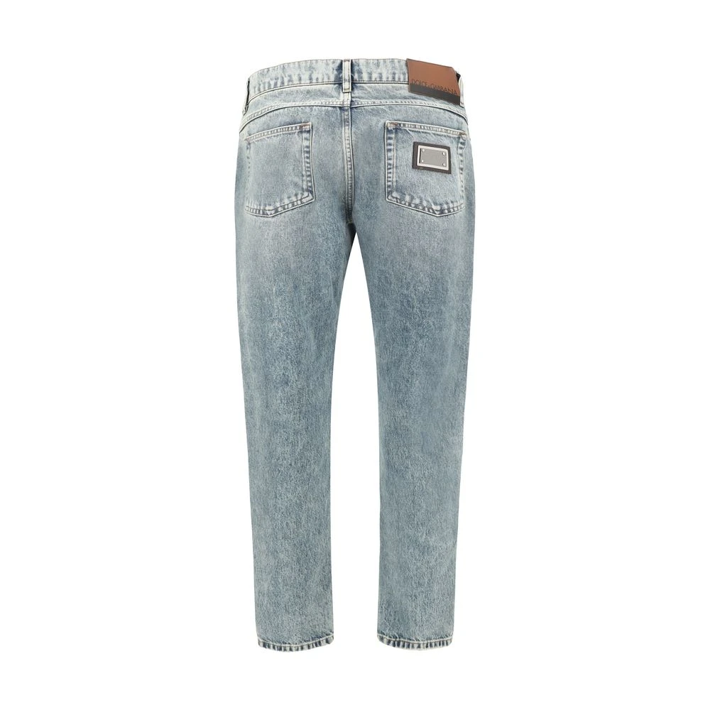 Dolce & Gabbana Jeans met versleten effect en karakter Blue Heren