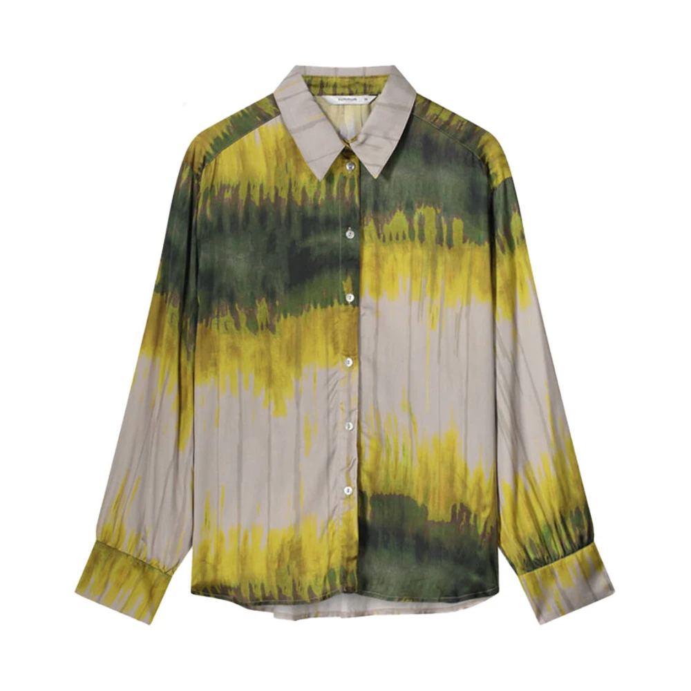Summum Woman Tie Dye Stripe Blouse Lange Mouw Multicolor Dames