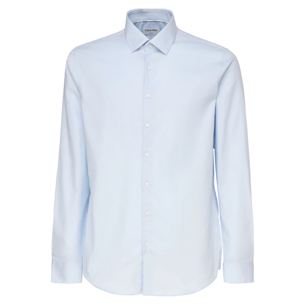 Calvin Klein Katoen Elastaan Shirts Blue Heren