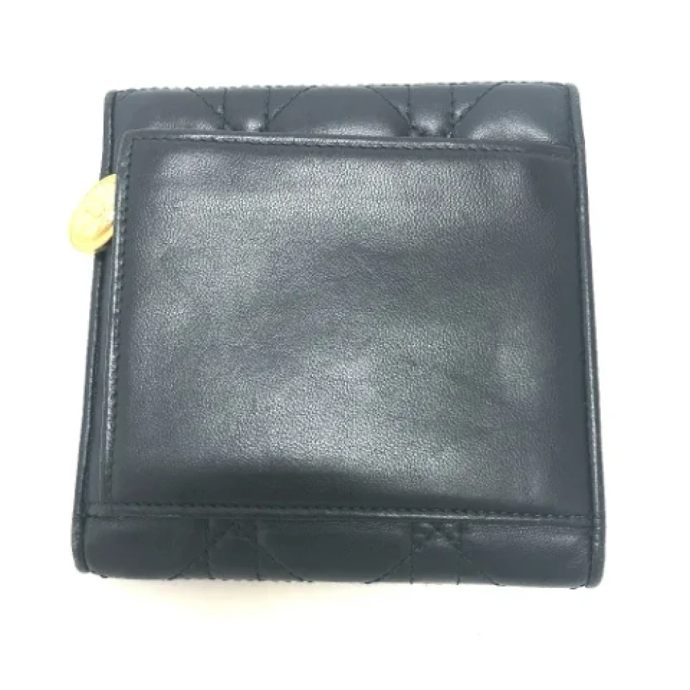 Dior Vintage Pre-owned Leather wallets Blue Dames
