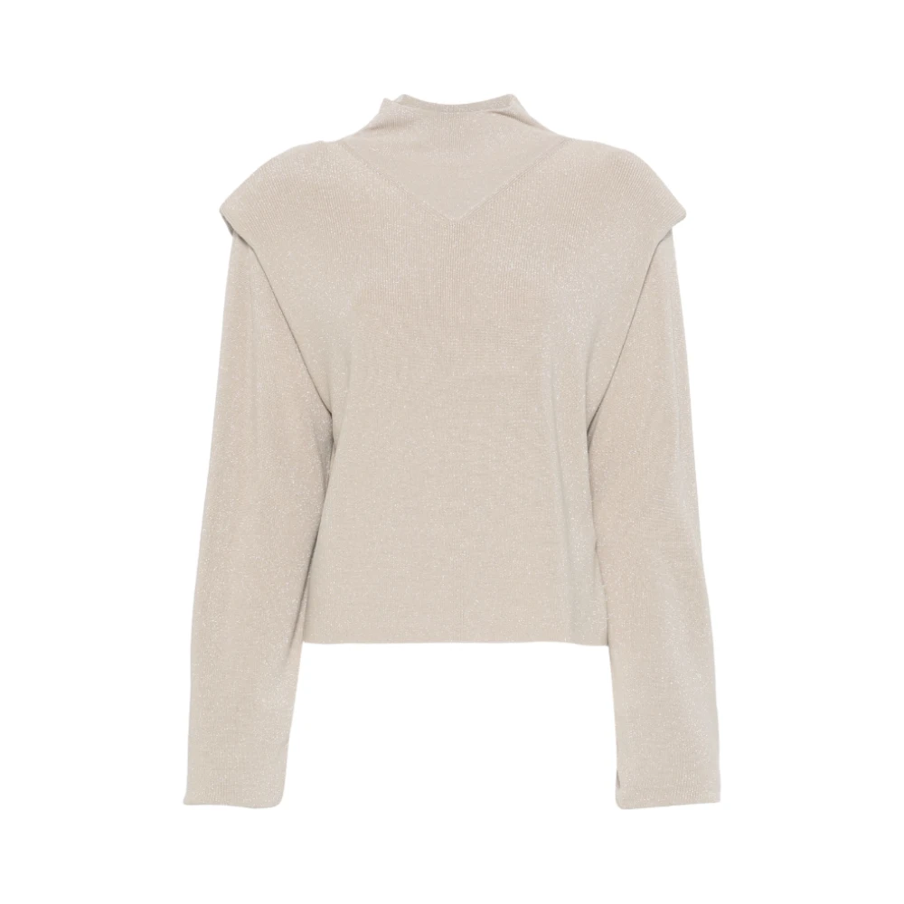 IRO Beige Sweater Ribbed Hem Long Sleeve Beige Dames