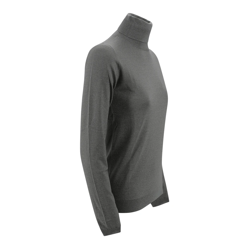 BRUNELLO CUCINELLI Kasjmier Zijde Mix Grijze Broek Gray Dames