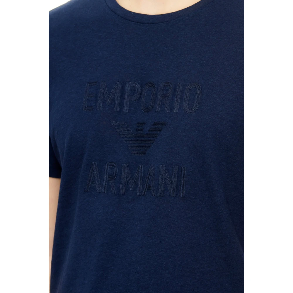 Emporio Armani T-Shirts Blue Heren