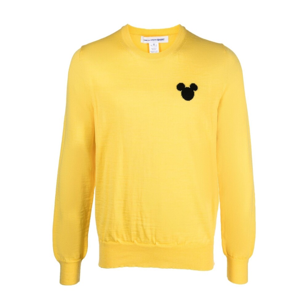 Gele Disney Crew Neck Gebreide Trui Comme des Garcons Heren Miinto