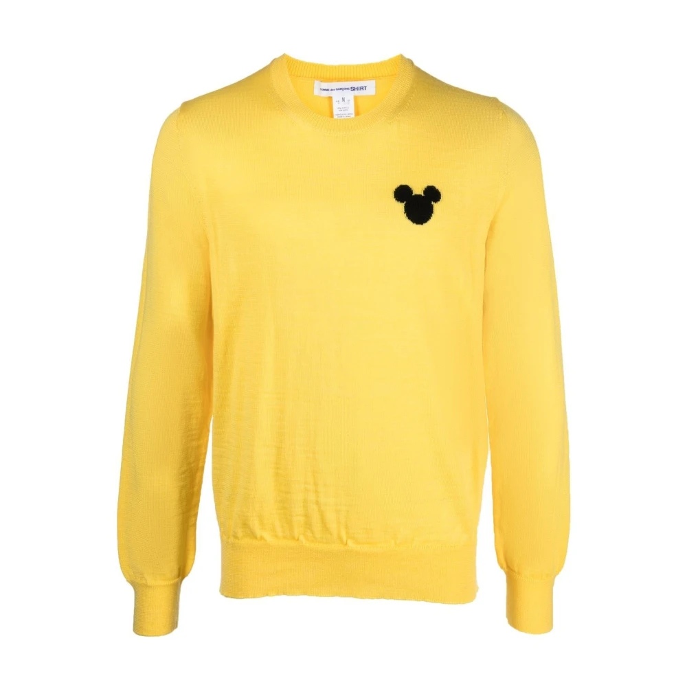 Comme des Garçons Gul Disney Crew Neck Stickad Tröja Yellow, Herr