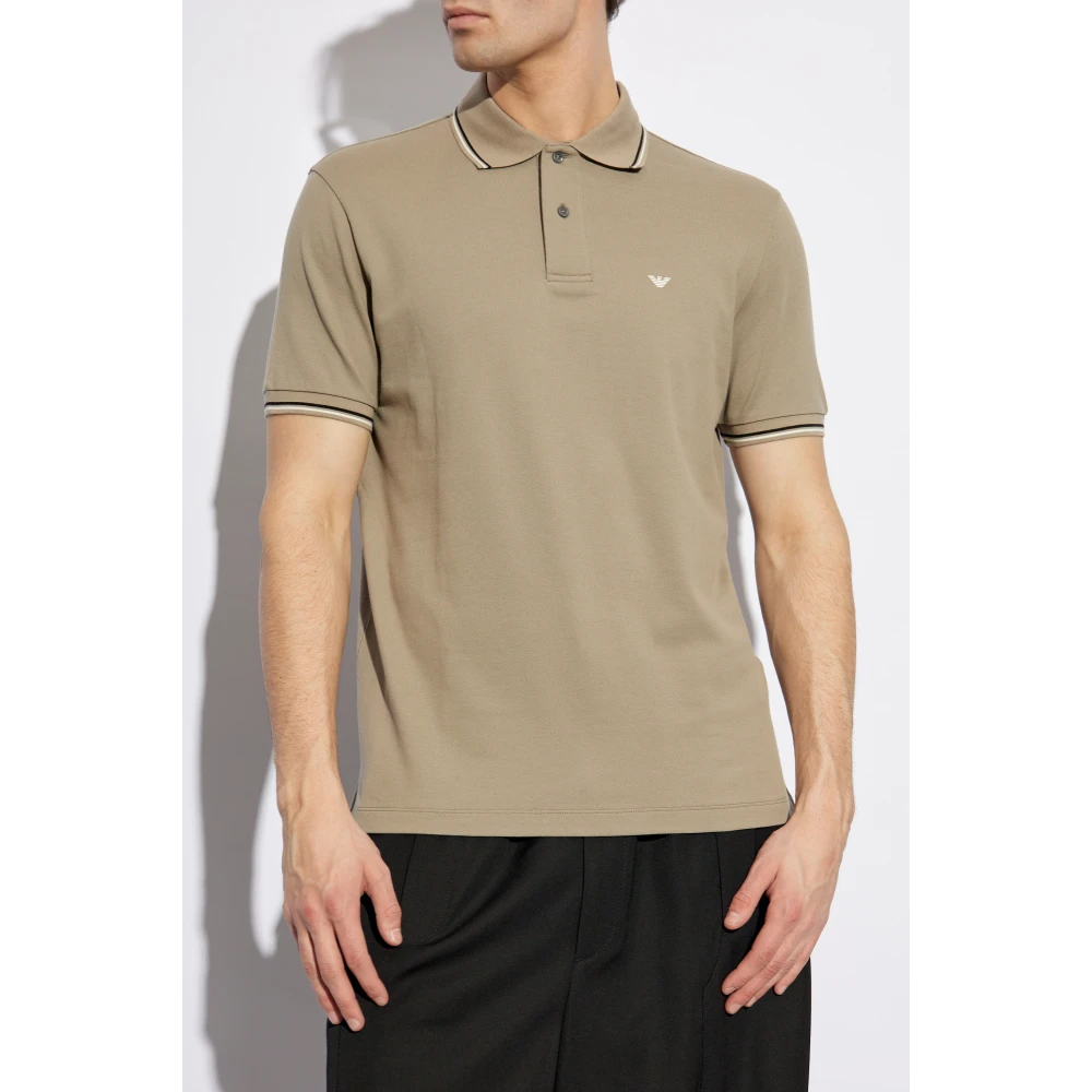 Emporio Armani Polo met bedrukt logo Gray Heren