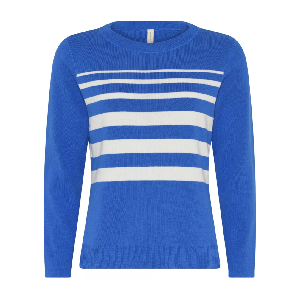 Skovhuus Sportieve Gestreepte O-Neck Pullover Blouse Marlin Blue Dames