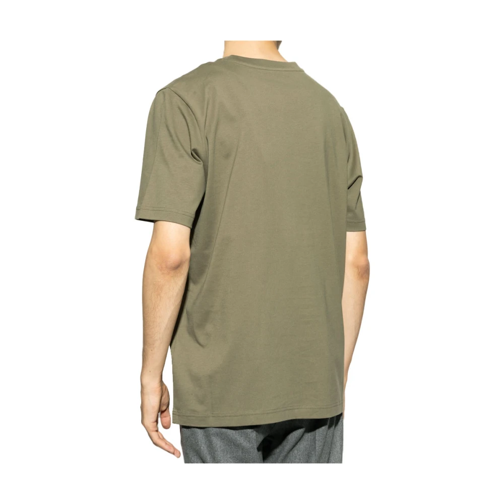 Moncler Groene Crew Neck T-Shirt met Logo Green Heren