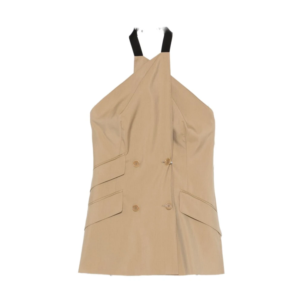 Max Mara Brown Waistcoats, Female, S, Nuraghe Sleeveless Jacket