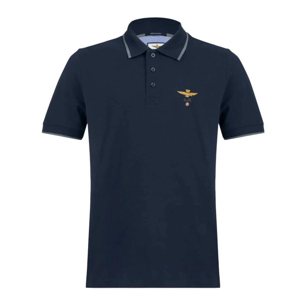 Aeronautica Militare Men's Blue Polo Shirts, 2XL, Piqué Cotton Polo 261Po1308up00082