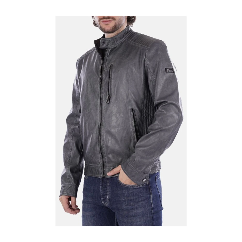 YES ZEE Antraciet Leren Jas Mannen Synthetisch Gray Heren