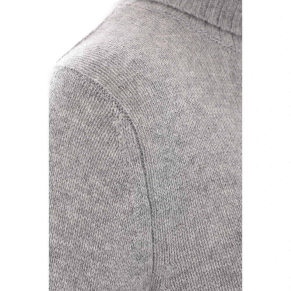allude Kasjmier Grijs Trui Hoge Hals Lange Mouw Gray Dames