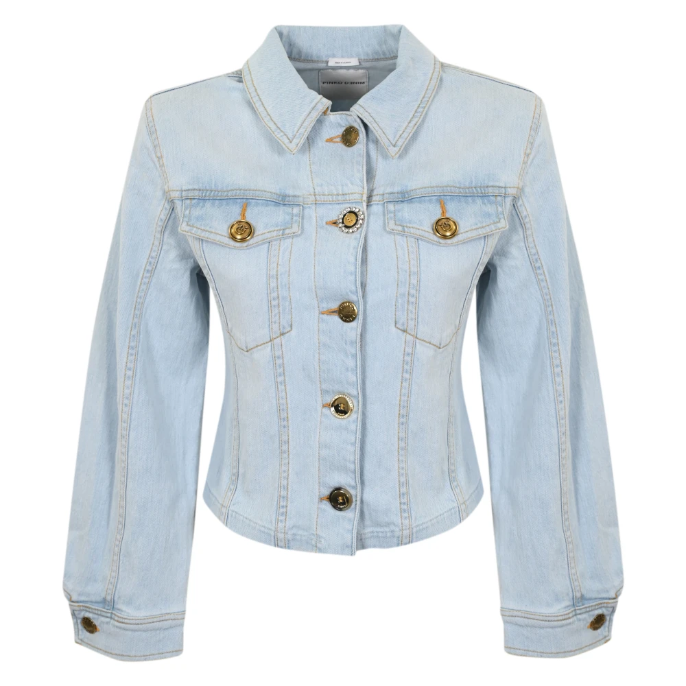pinko Denim jas met metalen knopen Blue Dames