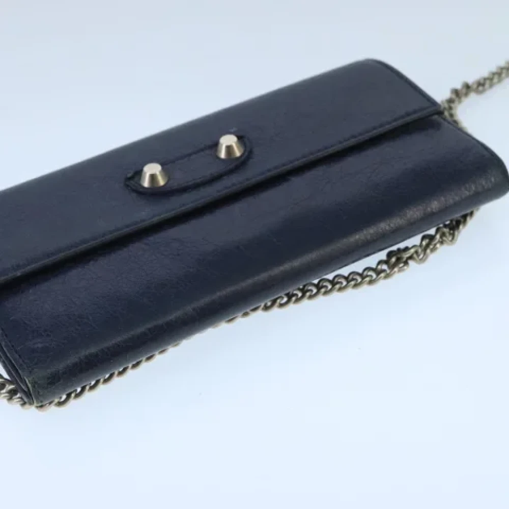 Balenciaga Vintage Pre-owned Leather wallets Blue Dames