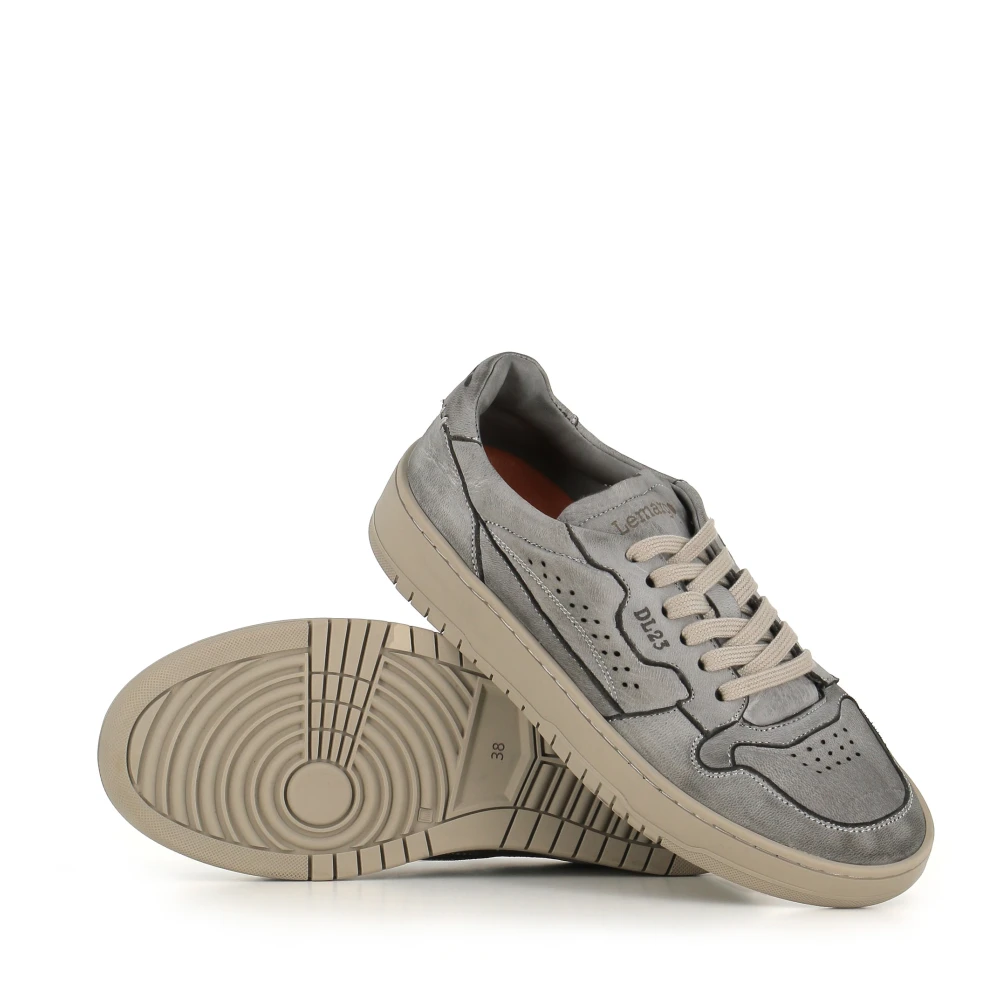 Lemargo Lichtgrijze Sneakers Zacht Leer Rubberen Zool Gray Dames