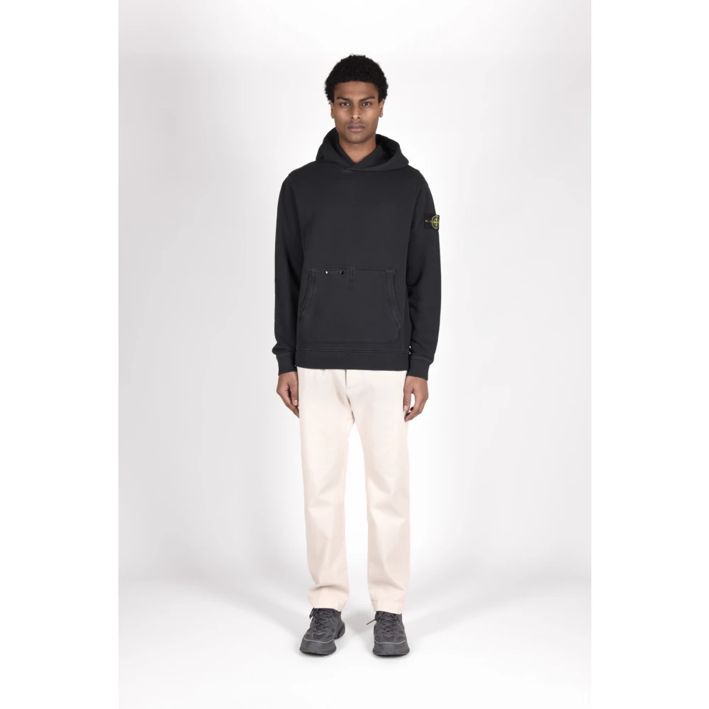 Stone Island Katoenen sweatshirts voor mannen Black Heren