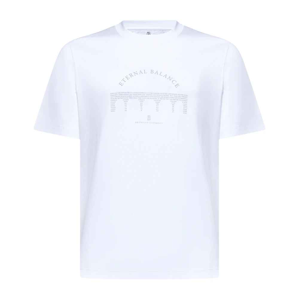 BRUNELLO CUCINELLI Witte T-shirts en Polos met Print White Heren