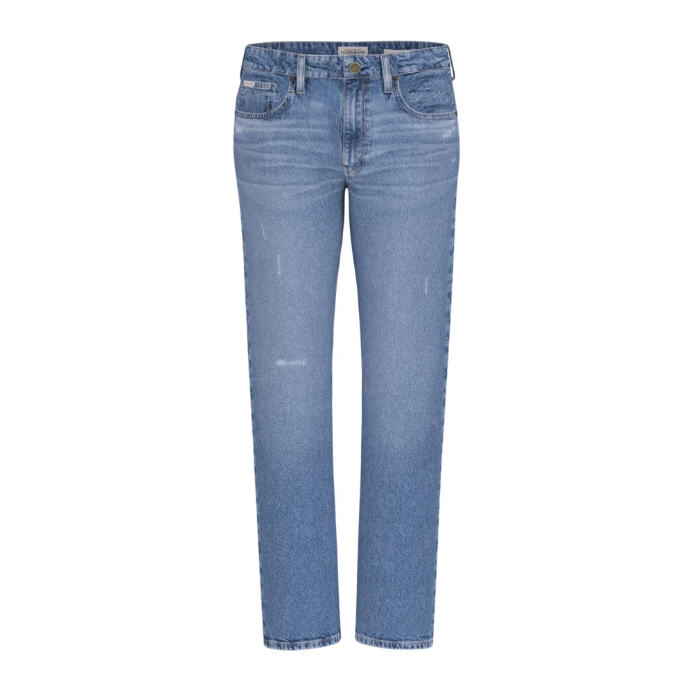 Guess Blauwe Straight Fit Denim Jeans Blue Heren