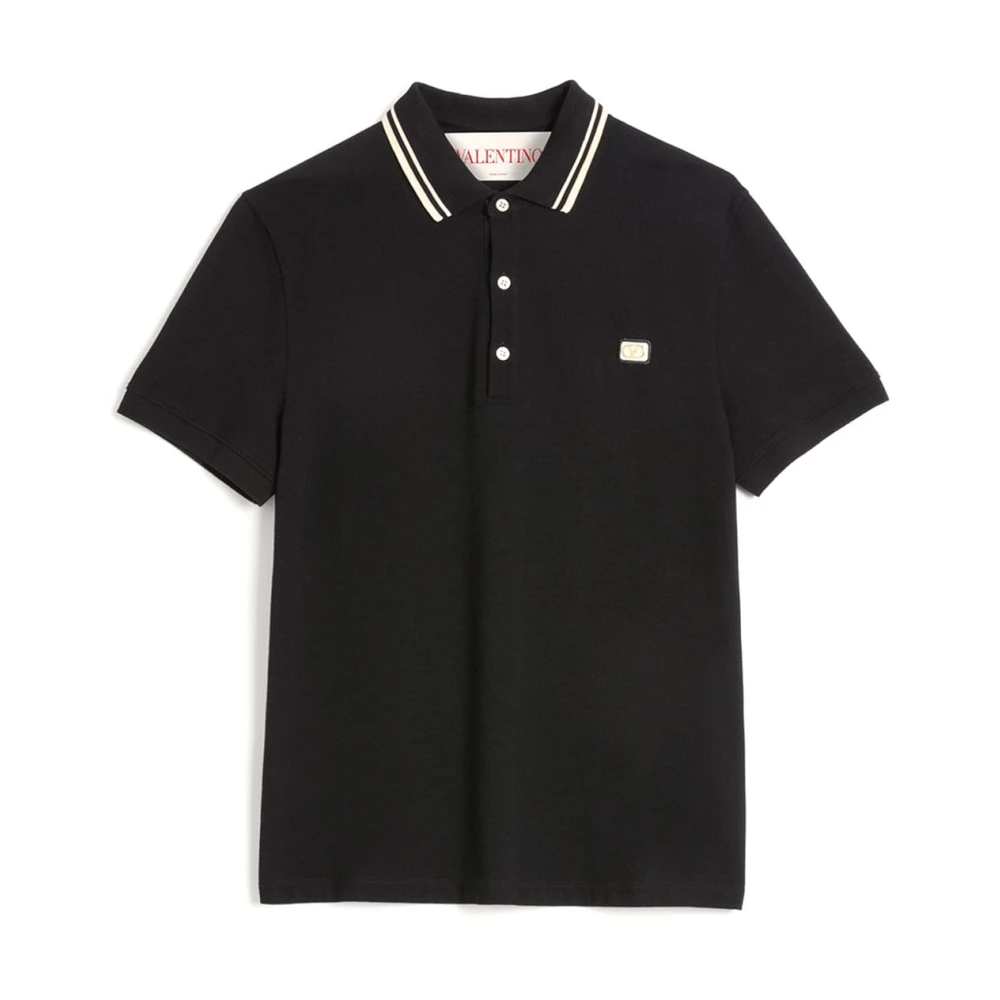 Valentino Garavani Klassieke Polo T-shirt in Marineblauw Black Heren