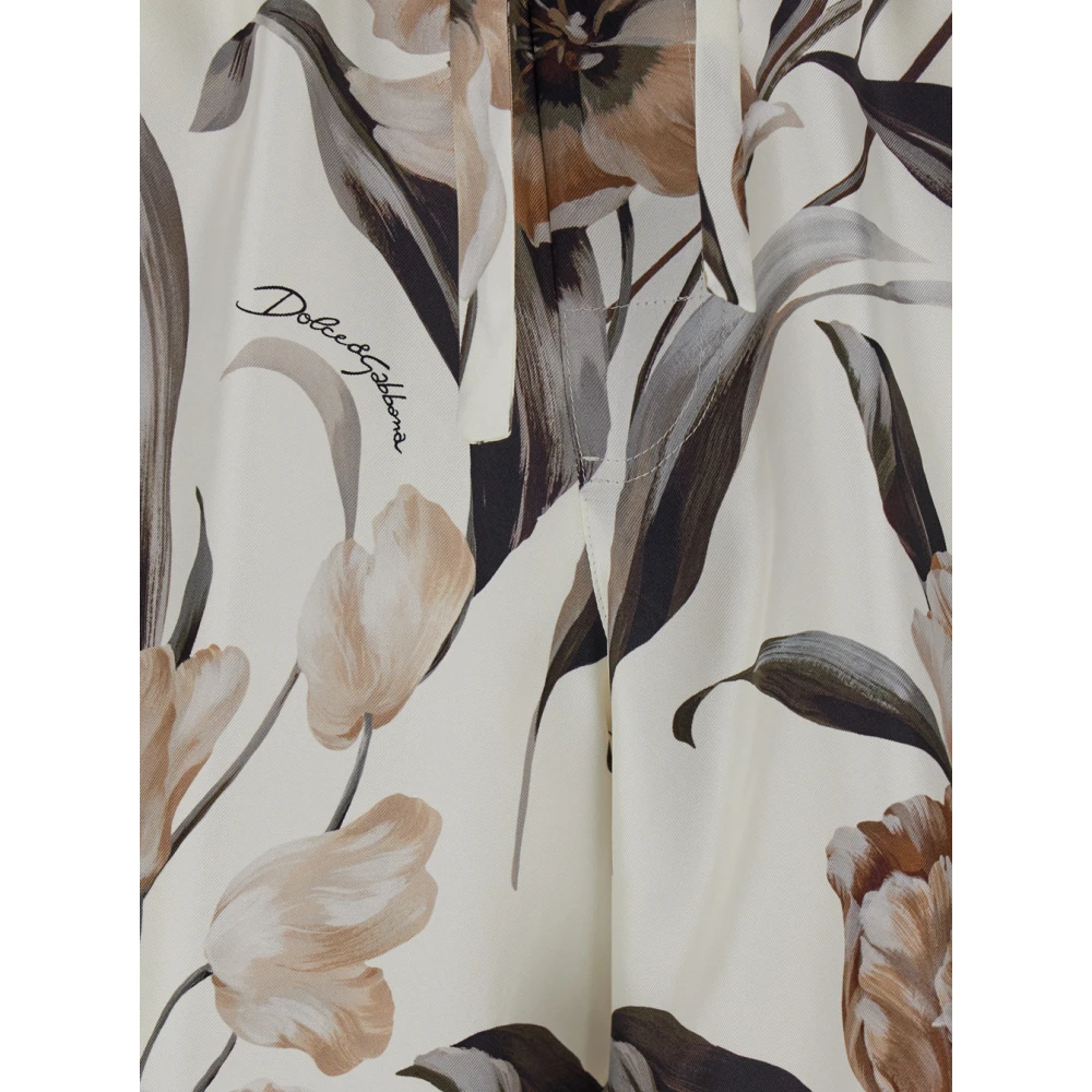 Dolce & Gabbana Beige Zijden Bermuda Shorts Multicolor Heren