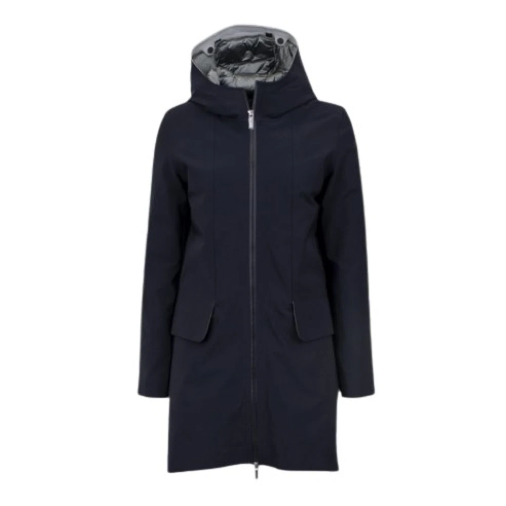 Rrd Vrouw Zwart Elegante Winter Parka Jas