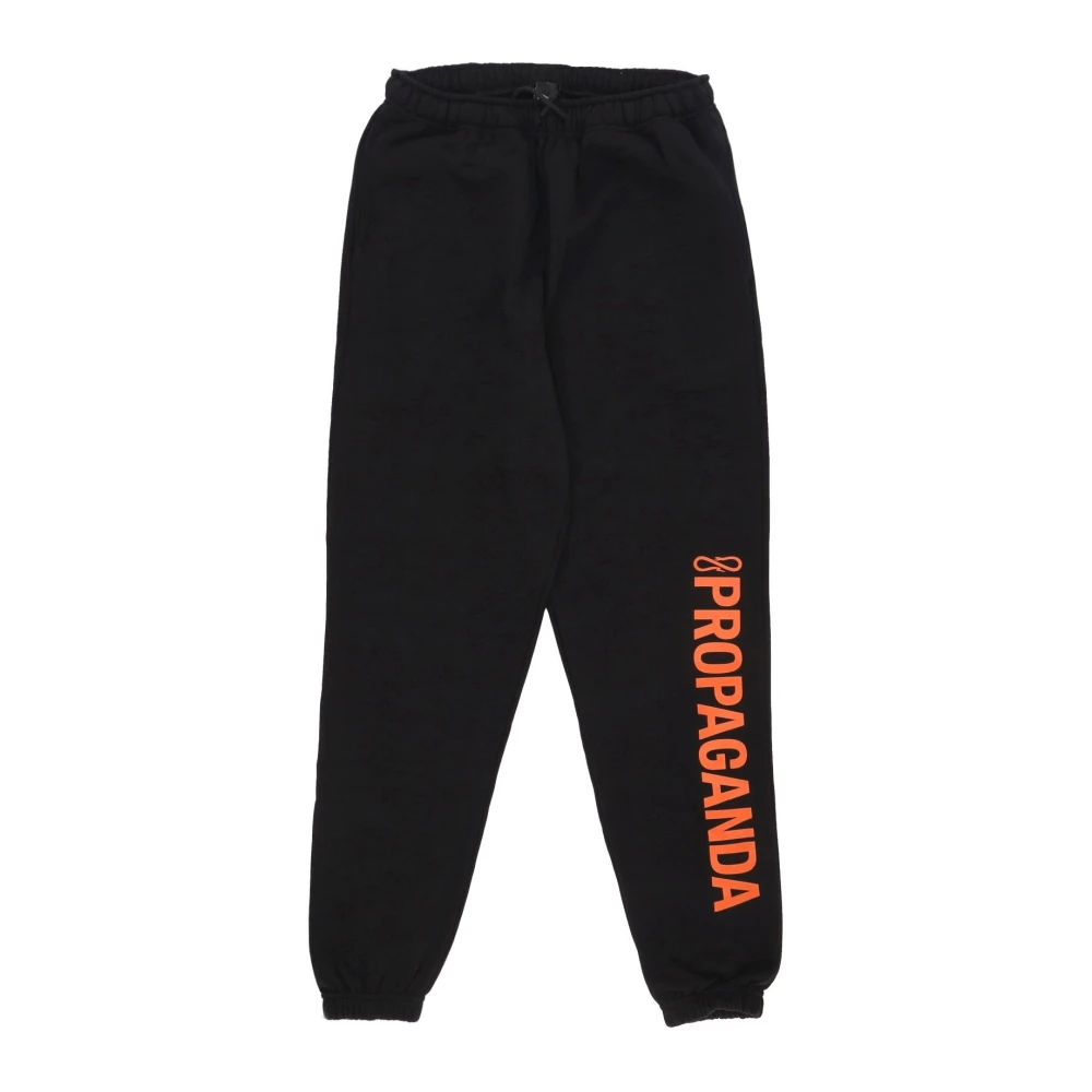 Propaganda Black Sweatpants, Male, S, Vertical Logo Joggers