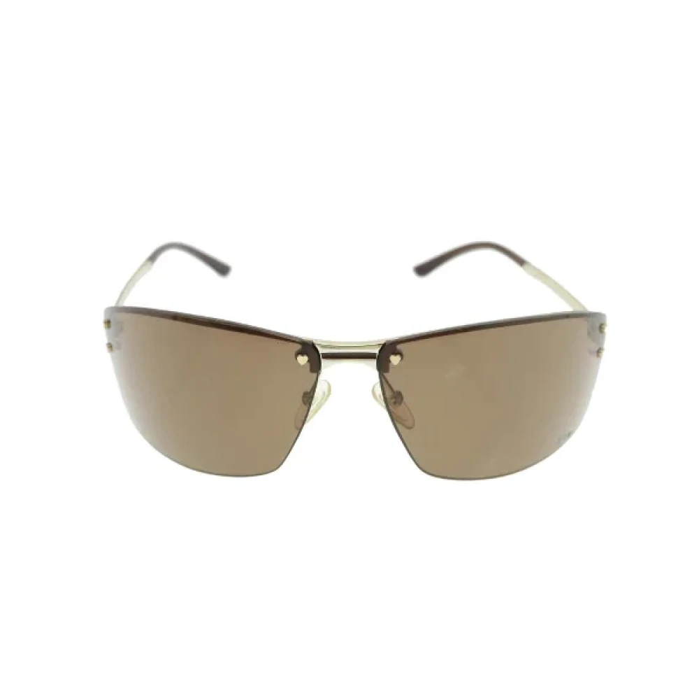 Dior Vintage Pre-owned Metal sunglasses Brown Heren