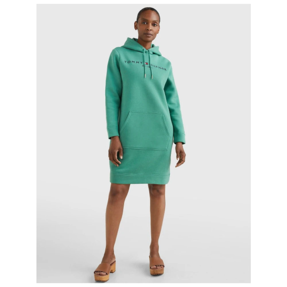 Tommy Hilfiger Verstelbare Hoodie Jurk Green Dames