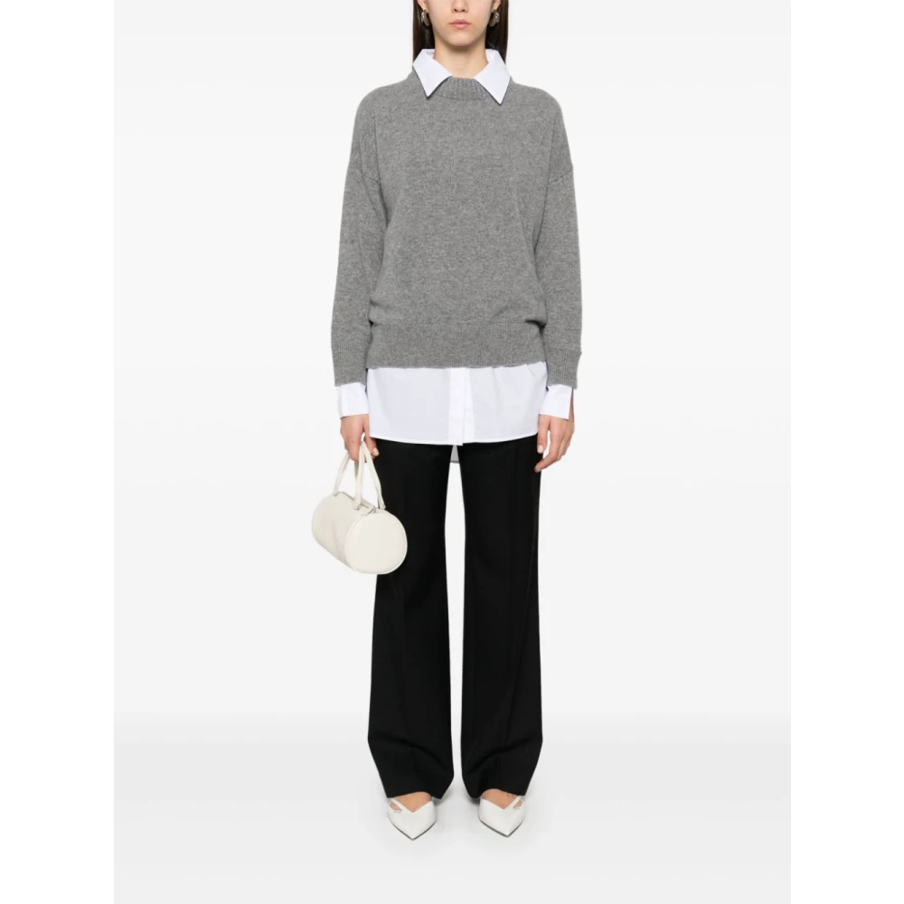 Roberto Collina Mock Neck Shirts ML A5018 Gray Dames