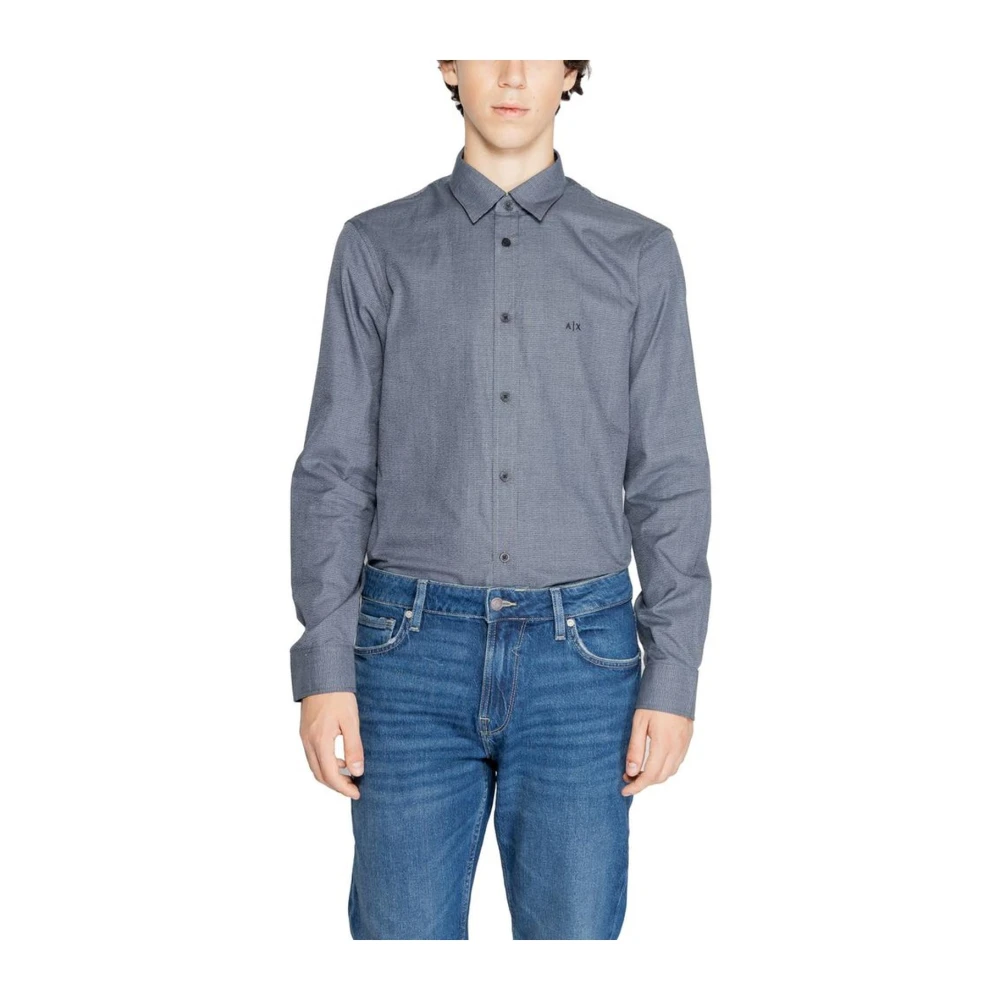Armani Exchange Klassieke katoenen overhemd Blue Heren