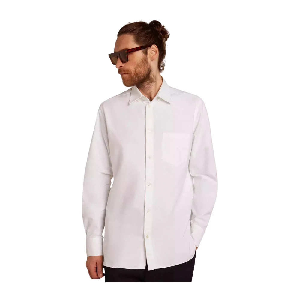 Golden Goose Men's White/Golden Cotton Shirt With Logo