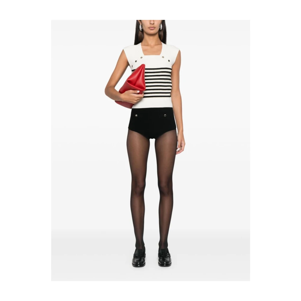 Liu Jo Gestreepte Gebreide Trui met Lurex Details White Dames