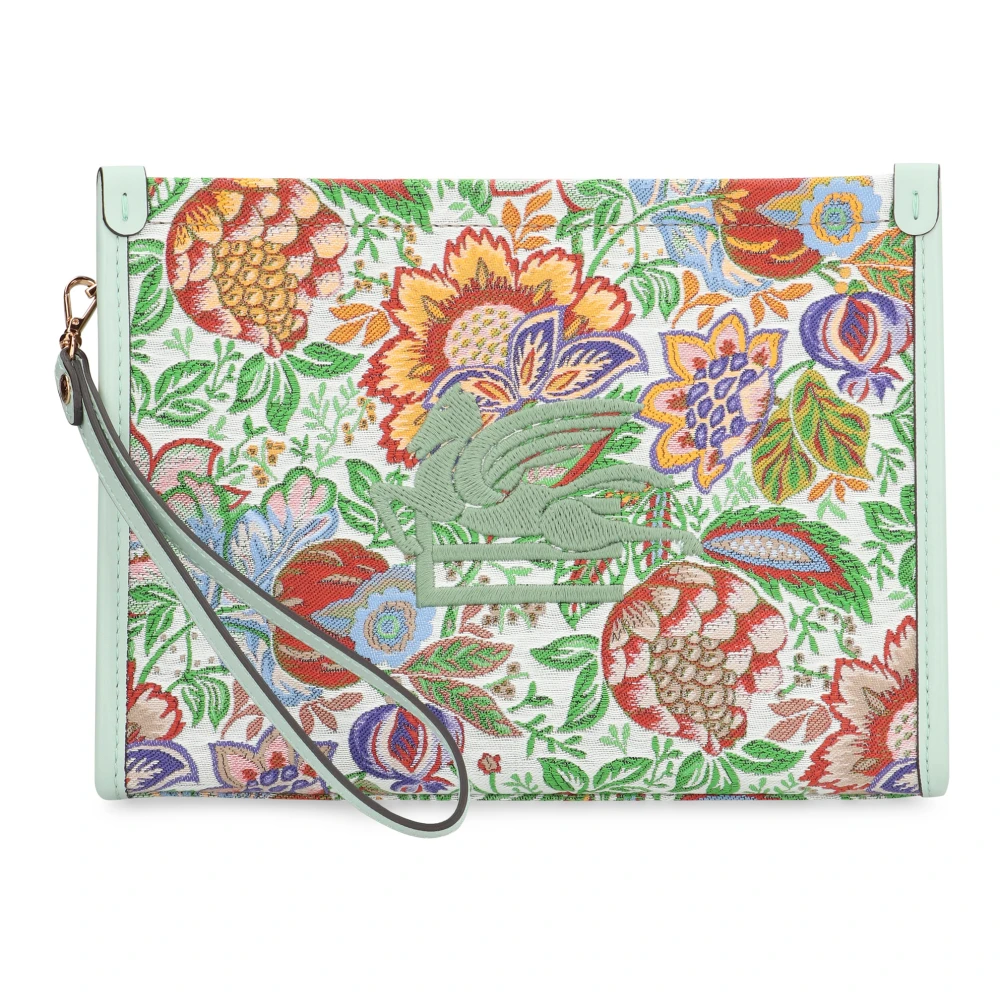 ETRO Bloemrijk Jacquard Medium Clutch Tasmet Geborduurd Logo Multicolor Dames