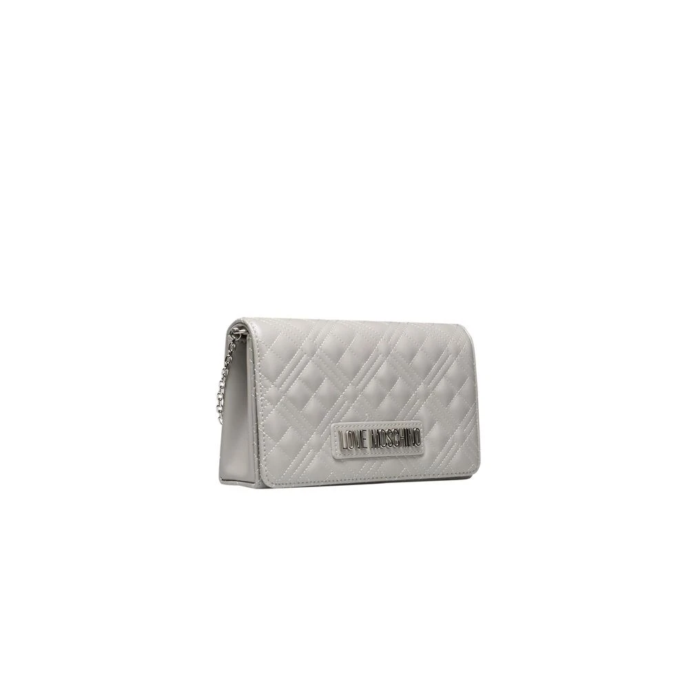 Love Moschino Zilveren Crossbody Tas met Ketting Gray Dames